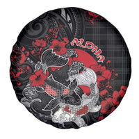 Hawaiian And Japanese Spare Tire Cover Aloha Koi Fish Palaka Patterns - Polynesian Pride