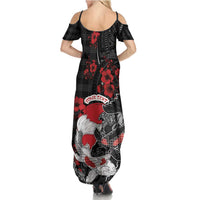 Personalised Hawaiian And Japanese Summer Maxi Dress Aloha Koi Fish Palaka Patterns - Polynesian Pride