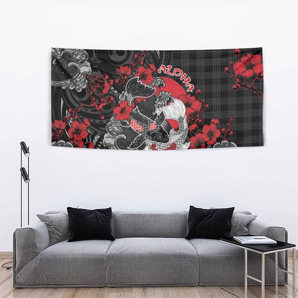 Hawaiian And Japanese Tapestry Aloha Koi Fish Palaka Patterns DT05 - Polynesian Pride