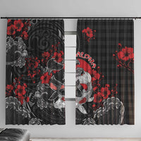 Hawaiian And Japanese Window Curtain Aloha Koi Fish Palaka Patterns - Polynesian Pride
