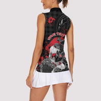 Personalised Hawaiian And Japanese Women Sleeveless Polo Shirt Aloha Koi Fish Palaka Patterns DT05 - Polynesian Pride