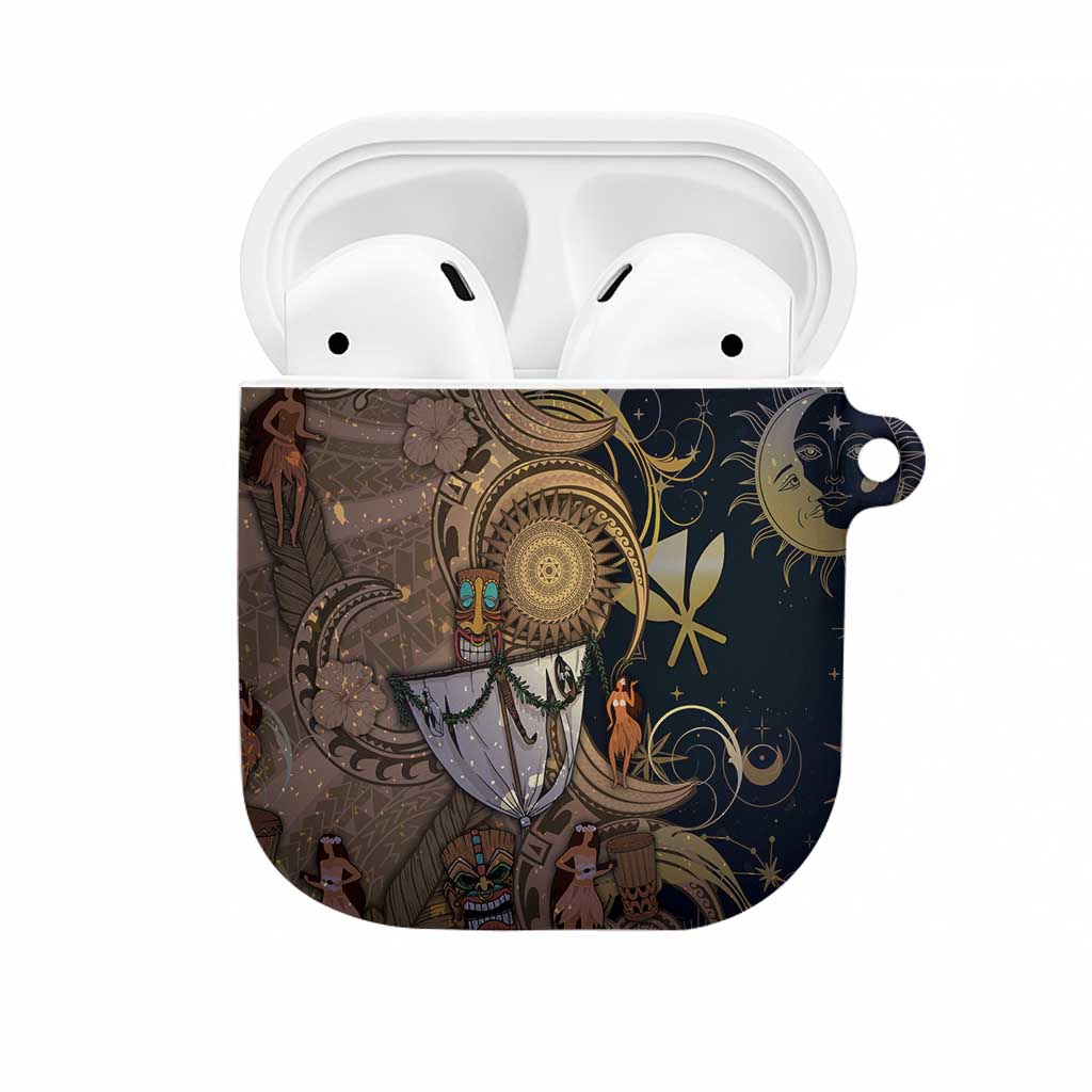 Hawaii Makahiki AirPods Case Polynesian Sky And Earth DT05 Gold - Polynesian Pride