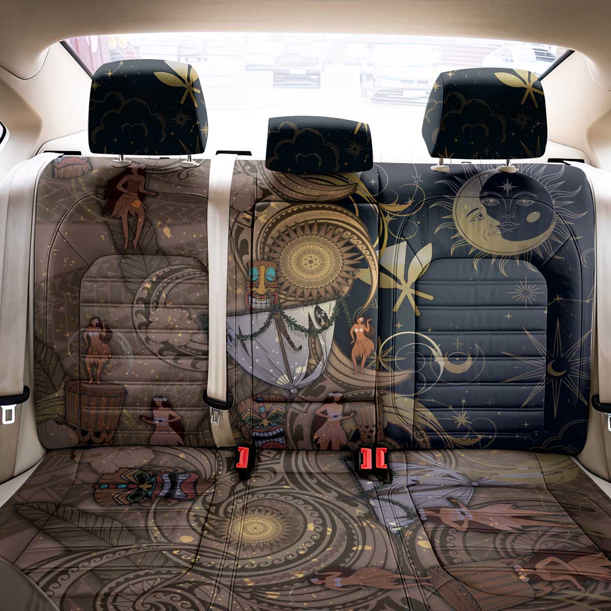 Hawaii Makahiki Back Car Seat Cover Polynesian Sky And Earth DT05 - Polynesian Pride