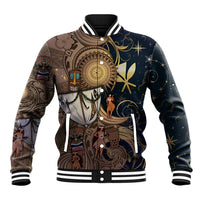 Hawaii Makahiki Baseball Jacket Polynesian Sky And Earth DT05 Unisex Gold - Polynesian Pride