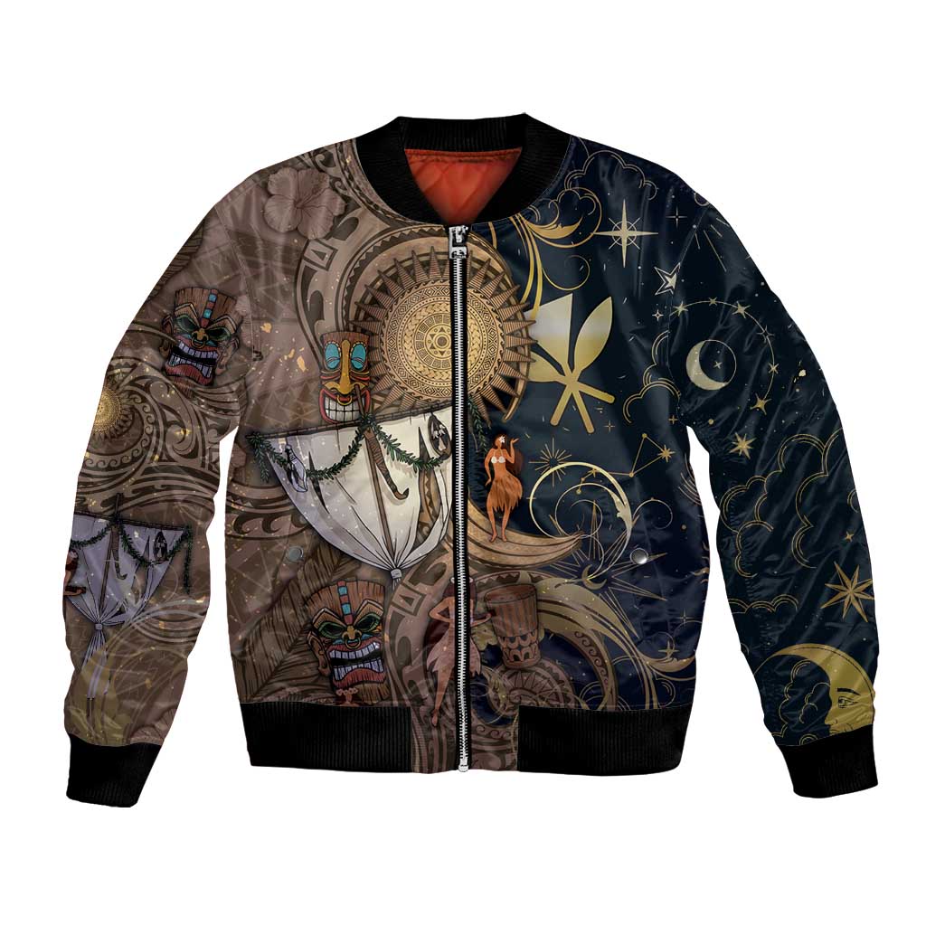 Hawaii Makahiki Bomber Jacket Polynesian Sky And Earth - Polynesian Pride