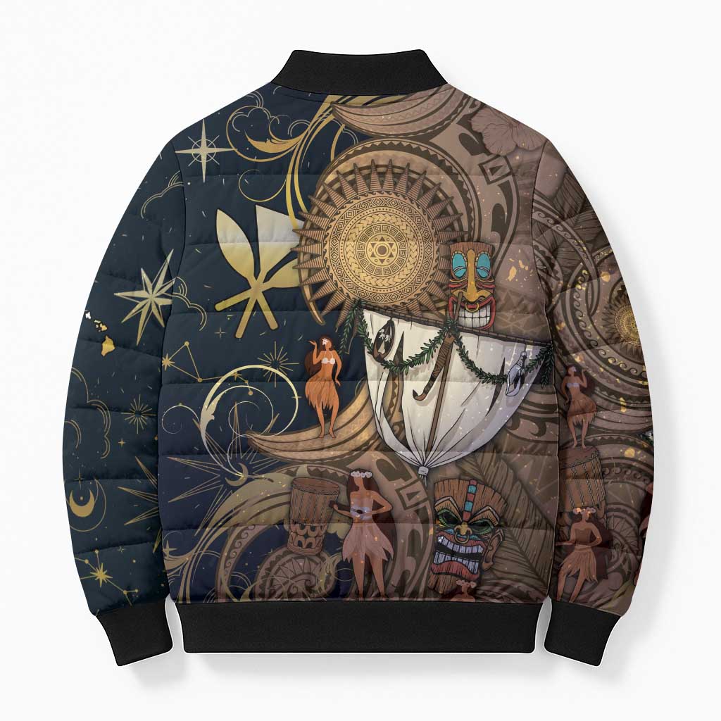Hawaii Makahiki Bomber Puffer Jacket Polynesian Sky And Earth DT05 - Polynesian Pride