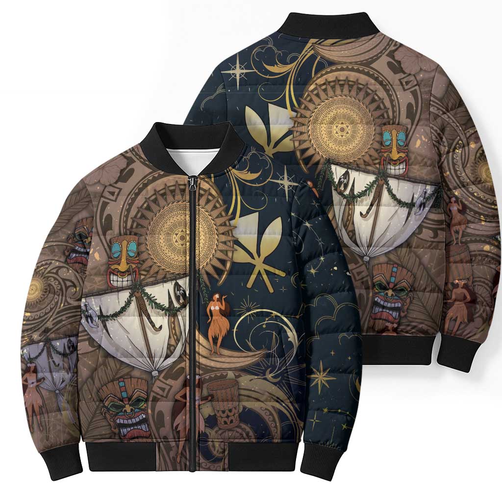 Hawaii Makahiki Bomber Puffer Jacket Polynesian Sky And Earth DT05 - Polynesian Pride