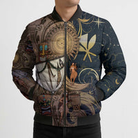 Hawaii Makahiki Bomber Puffer Jacket Polynesian Sky And Earth DT05 - Polynesian Pride