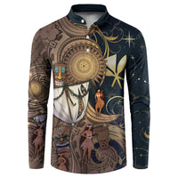 Hawaii Makahiki Button Sweatshirt Polynesian Sky And Earth DT05 Gold - Polynesian Pride