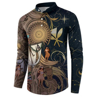 Hawaii Makahiki Button Sweatshirt Polynesian Sky And Earth DT05 - Polynesian Pride