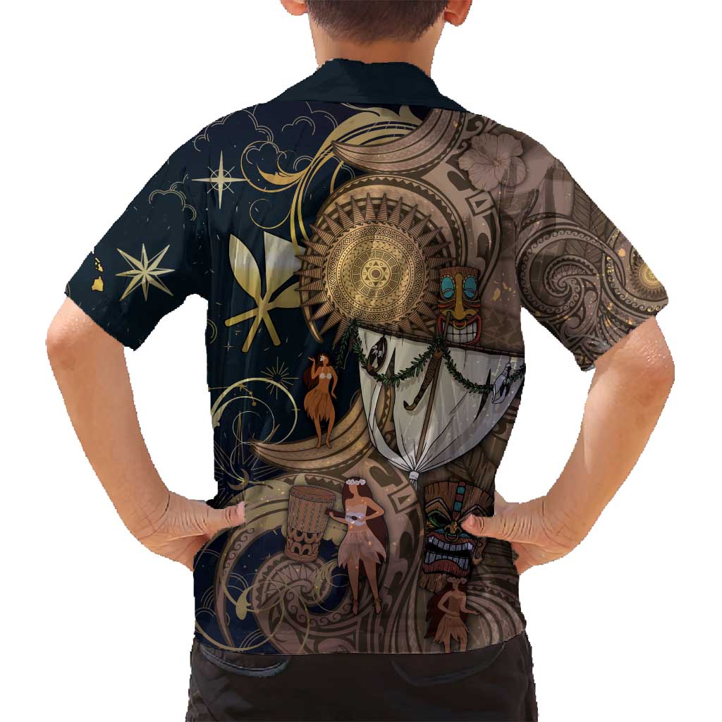 Hawaii Makahiki Family Matching Puletasi and Hawaiian Shirt Polynesian Sky And Earth DT05 - Polynesian Pride