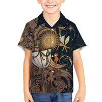 Hawaii Makahiki Kid Hawaiian Shirt Polynesian Sky And Earth DT05 Kid Gold - Polynesian Pride