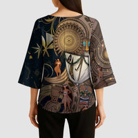 Hawaii Makahiki Kimono Sleeve Blouse Polynesian Sky And Earth DT05 - Polynesian Pride