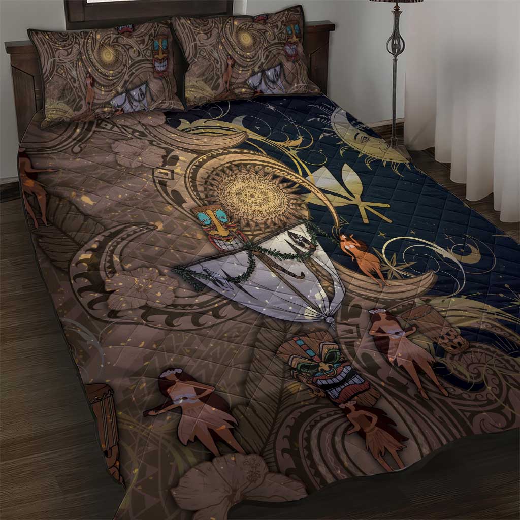 Hawaii Makahiki Quilt Bed Set Polynesian Sky And Earth - Polynesian Pride