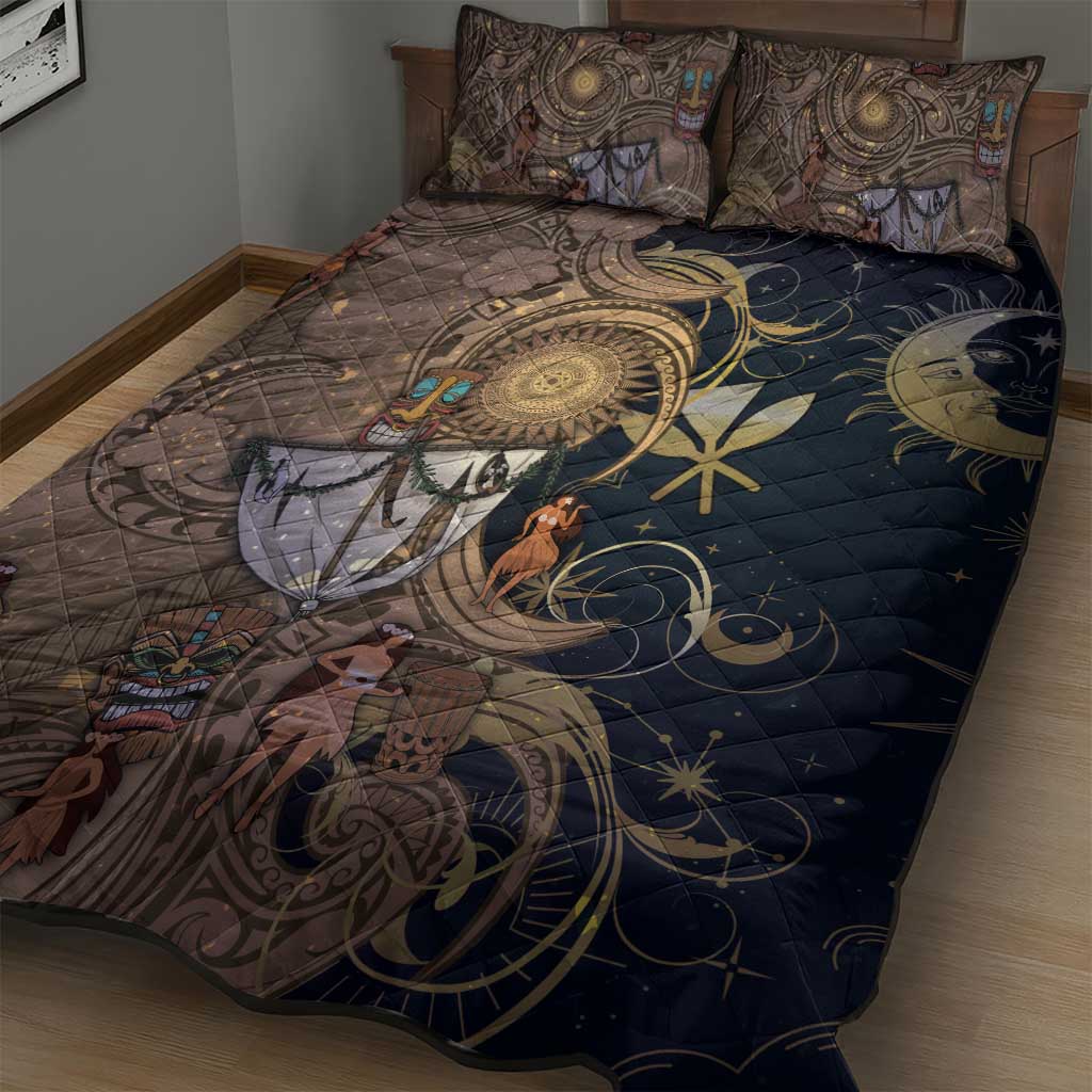 Hawaii Makahiki Quilt Bed Set Polynesian Sky And Earth - Polynesian Pride