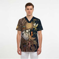 Hawaii Makahiki Scrub Top Polynesian Sky And Earth DT05 - Polynesian Pride