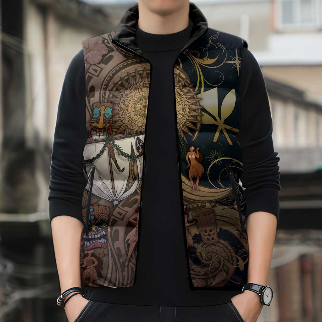 Hawaii Makahiki Sleeveless Puffer Jacket Polynesian Sky And Earth DT05 - Polynesian Pride