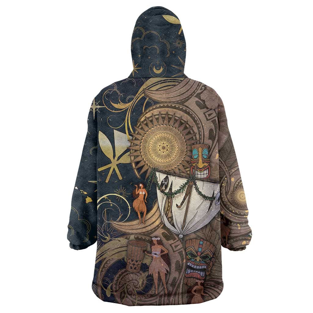 Hawaii Makahiki Wearable Blanket Hoodie Polynesian Sky And Earth DT05 - Polynesian Pride