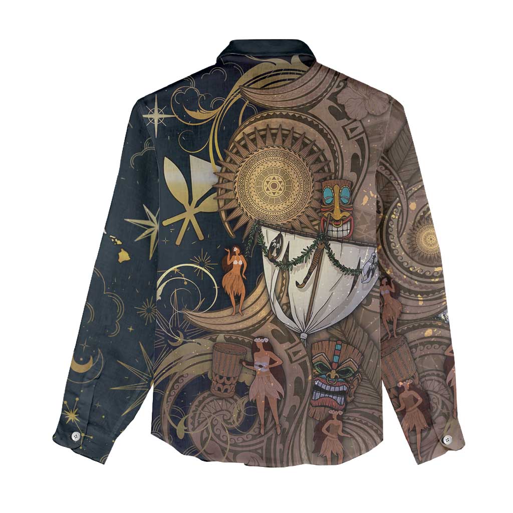 Hawaii Makahiki Women Casual Shirt Polynesian Sky And Earth DT05 - Polynesian Pride