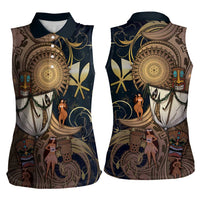 Hawaii Makahiki Women Sleeveless Polo Shirt Polynesian Sky And Earth DT05 - Polynesian Pride