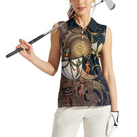 Hawaii Makahiki Women Sleeveless Polo Shirt Polynesian Sky And Earth DT05 - Polynesian Pride
