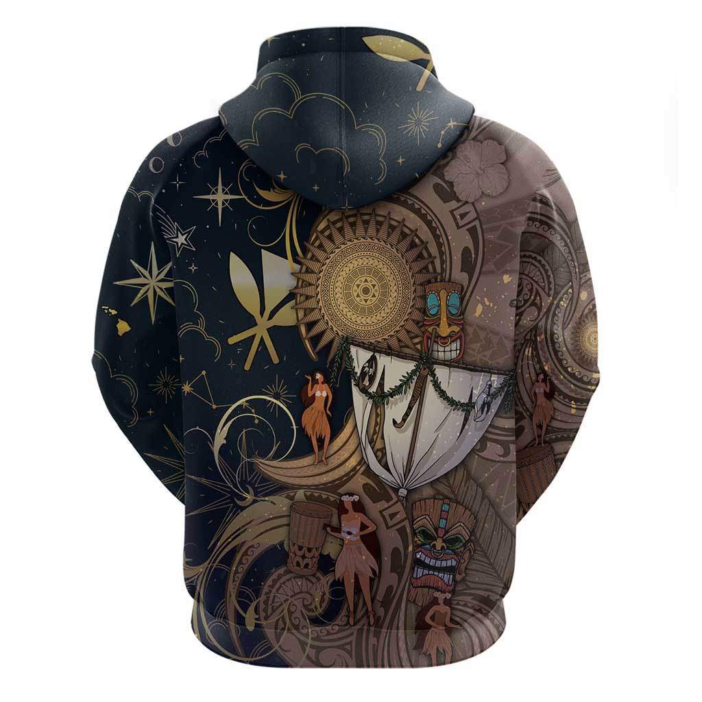Hawaii Makahiki Zip Hoodie Polynesian Sky And Earth DT05 - Polynesian Pride