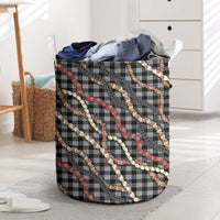 Hawaii Palaka Niihau Shell Lei Laundry Basket Tropical Island Plaid Patterns DT05 Black - Polynesian Pride