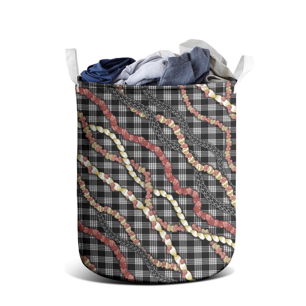 Hawaii Palaka Niihau Shell Lei Laundry Basket Tropical Island Plaid Patterns DT05 - Polynesian Pride