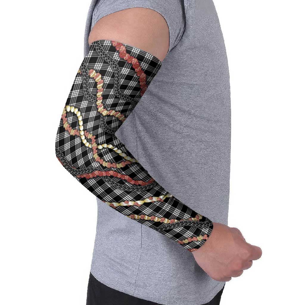 Hawaii Palaka Niihau Shell Lei Arm Sleeves Tropical Island Plaid Patterns DT05 - Polynesian Pride
