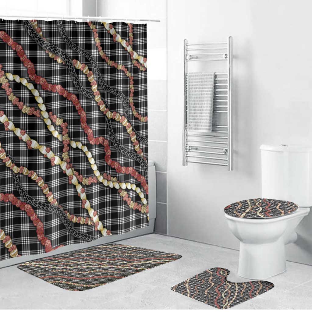 Hawaii Palaka Niihau Shell Lei Bathroom Set Tropical Island Plaid Patterns