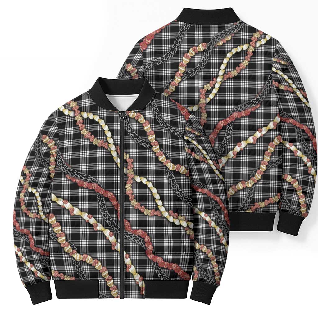 Hawaii Palaka Niihau Shell Lei Bomber Puffer Jacket Tropical Island Plaid Patterns DT05 - Polynesian Pride