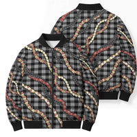 Hawaii Palaka Niihau Shell Lei Bomber Puffer Jacket Tropical Island Plaid Patterns DT05 - Polynesian Pride