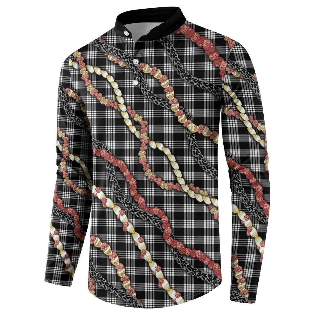 Hawaii Palaka Niihau Shell Lei Button Sweatshirt Tropical Island Plaid Patterns DT05 - Polynesian Pride
