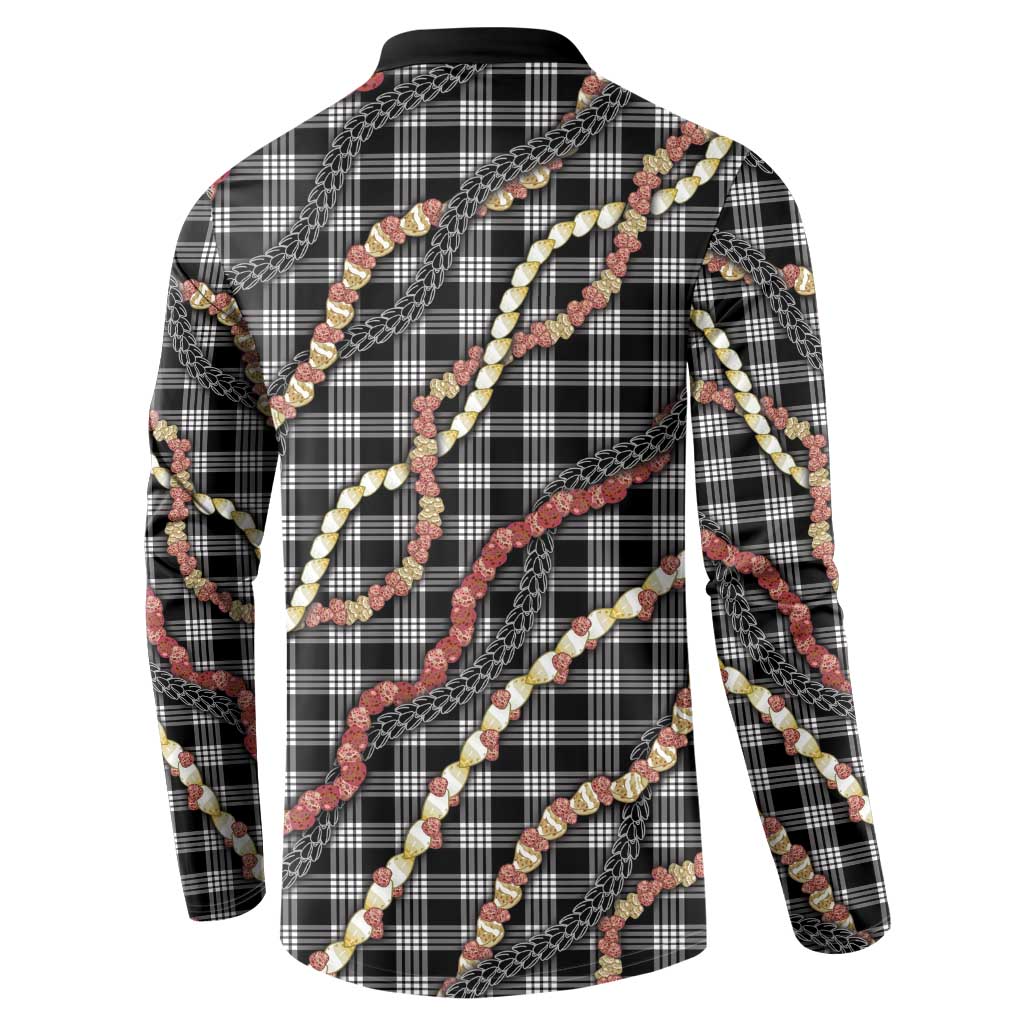 Hawaii Palaka Niihau Shell Lei Button Sweatshirt Tropical Island Plaid Patterns DT05 - Polynesian Pride