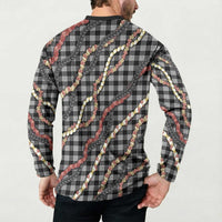 Hawaii Palaka Niihau Shell Lei Button Sweatshirt Tropical Island Plaid Patterns DT05 - Polynesian Pride