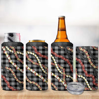 Hawaii Palaka Niihau Shell Lei 4 in 1 Can Cooler Tumbler Tropical Island Plaid Patterns DT05 - Polynesian Pride
