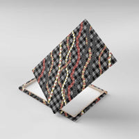 Hawaii Palaka Niihau Shell Lei Canvas Wall Art Tropical Island Plaid Patterns DT05 With Frame Black - Polynesian Pride
