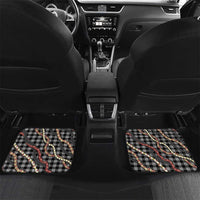 Hawaii Palaka Niihau Shell Lei Car Mats Tropical Island Plaid Patterns DT05 Set 2pcs - Back Black - Polynesian Pride