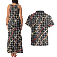 Hawaii Palaka Niihau Shell Lei Couples Matching Tank Maxi Dress and Hawaiian Shirt Tropical Island Plaid Patterns DT05 - Polynesian Pride