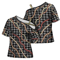 Hawaii Palaka Niihau Shell Lei Cross Shoulder Shirt Tropical Island Plaid Patterns DT05 - Polynesian Pride