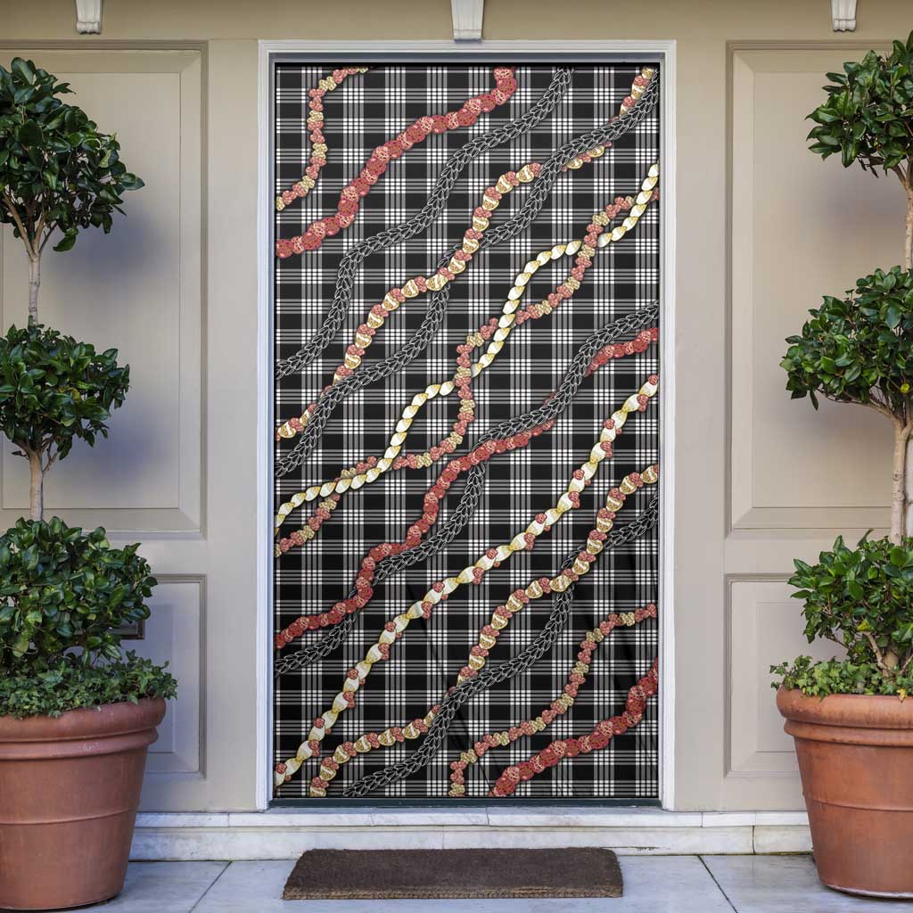 Hawaii Palaka Niihau Shell Lei Door Cover Tropical Island Plaid Patterns