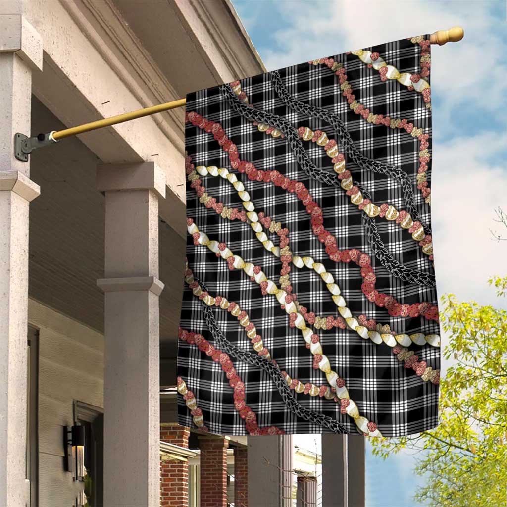 Hawaii Palaka Niihau Shell Lei Garden Flag Tropical Island Plaid Patterns DT05 House Flag Black - Polynesian Pride