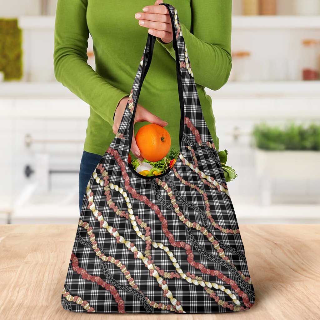 Hawaii Palaka Niihau Shell Lei Grocery Bag Tropical Island Plaid Patterns DT05 - Polynesian Pride