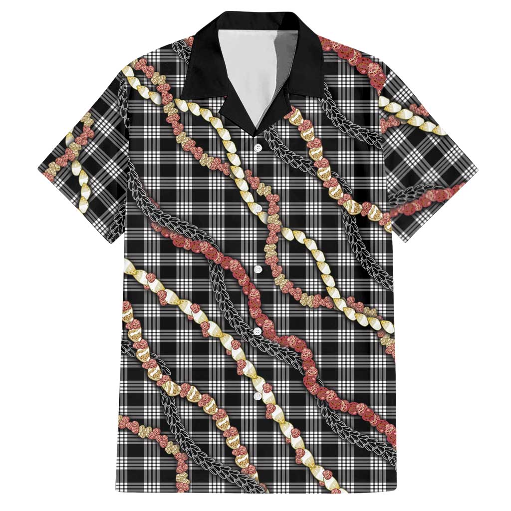 Hawaii Palaka Niihau Shell Lei Hawaiian Shirt Tropical Island Plaid Patterns DT05 Black - Polynesian Pride