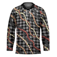 Hawaii Palaka Niihau Shell Lei Hockey Jersey Tropical Island Plaid Patterns DT05 Unisex Black - Polynesian Pride