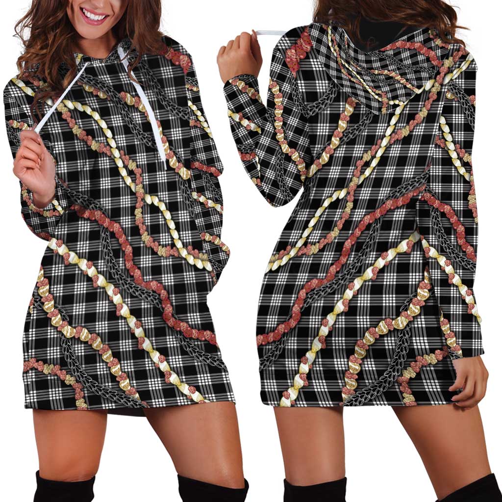 Hawaii Palaka Niihau Shell Lei Hoodie Dress Tropical Island Plaid Patterns DT05 - Polynesian Pride