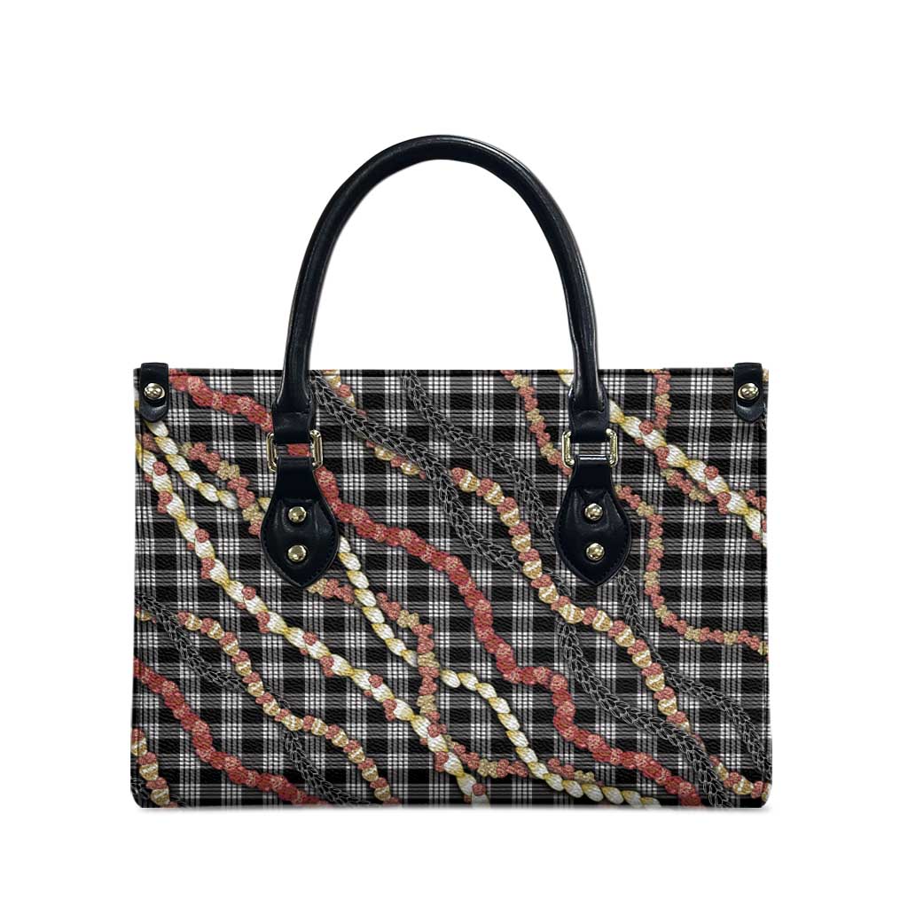 Hawaii Palaka Niihau Shell Lei Leather Bag Tropical Island Plaid Patterns DT05 - Polynesian Pride