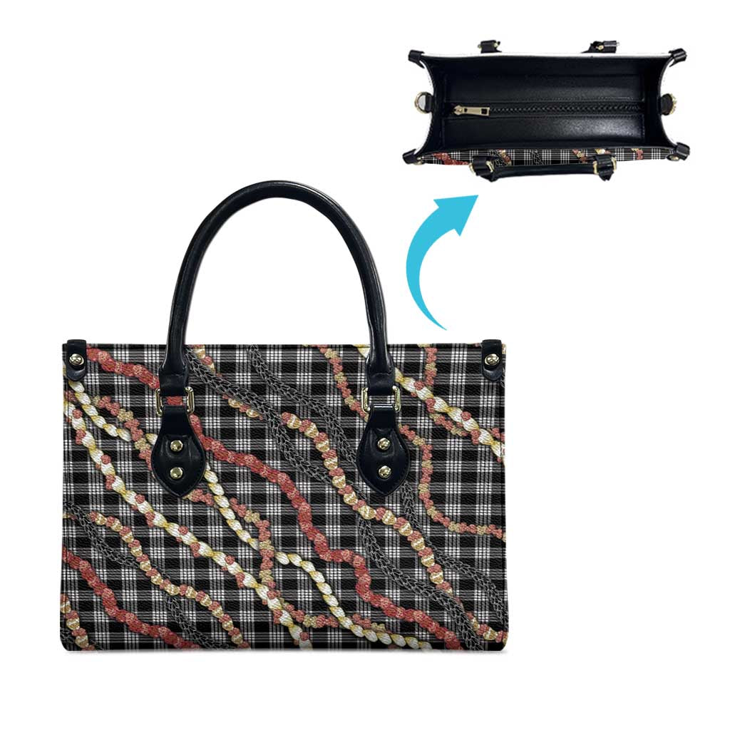 Hawaii Palaka Niihau Shell Lei Leather Bag Tropical Island Plaid Patterns DT05 - Polynesian Pride