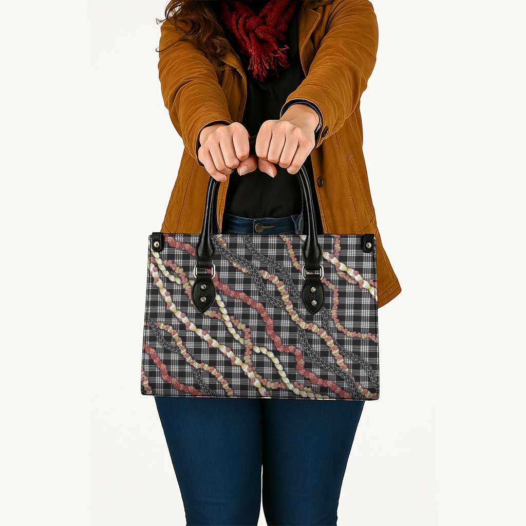 Hawaii Palaka Niihau Shell Lei Leather Bag Tropical Island Plaid Patterns DT05 - Polynesian Pride