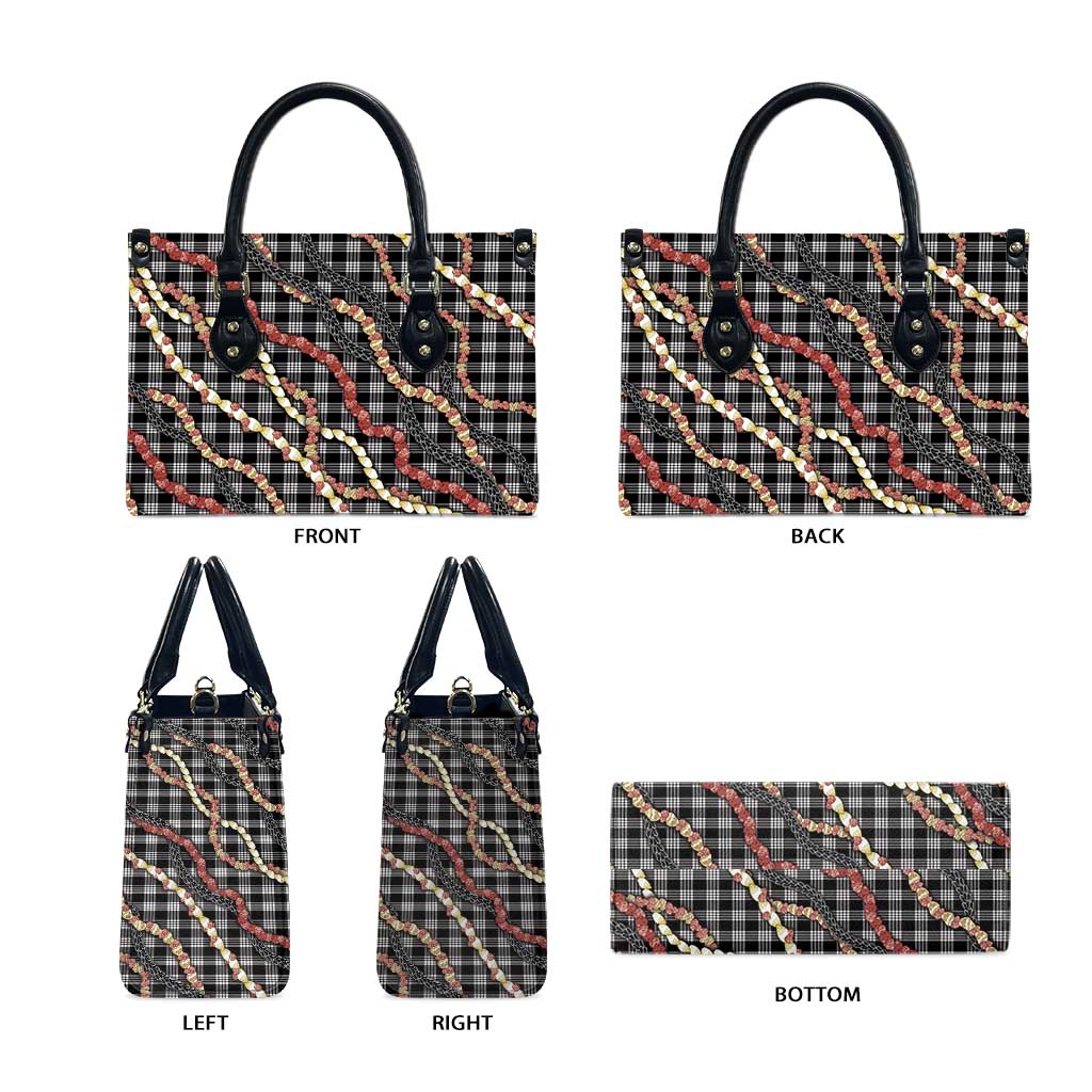 Hawaii Palaka Niihau Shell Lei Leather Bag Tropical Island Plaid Patterns DT05 - Polynesian Pride